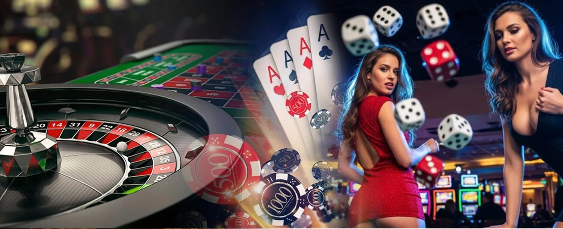 Dynamic online casino background with bright lights and playing cards